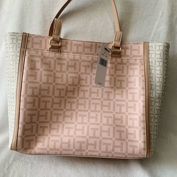NEW TOMMY HILFIGER LARGE GEOMETRIC SHOULDER TOTE BAG - Picture 8 of 8